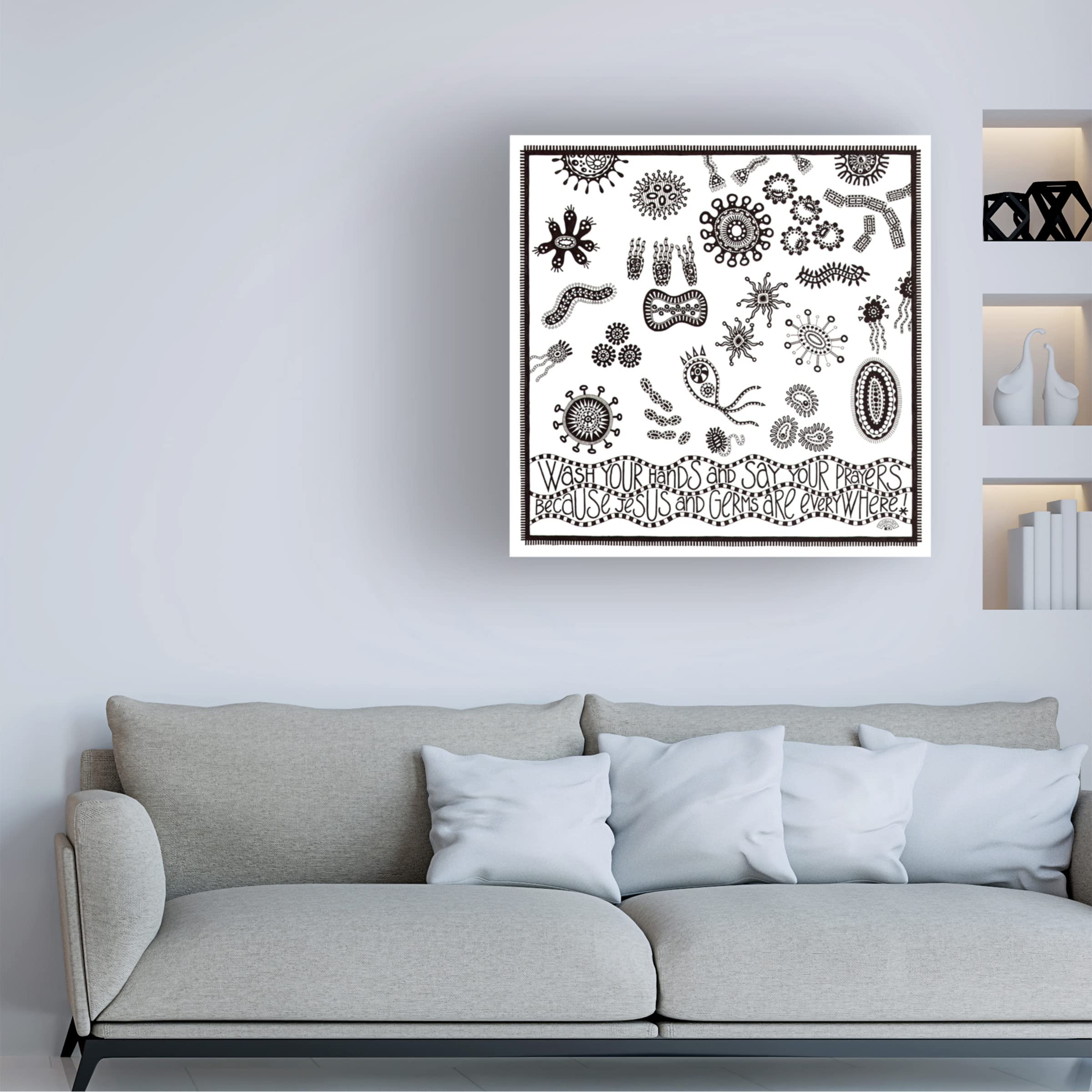Siobhan 'Germs' Canvas Art Print 35x35 - Modern Abstract Wall Decor for Living Room, Bedroom & Office | Trademark Fine Art