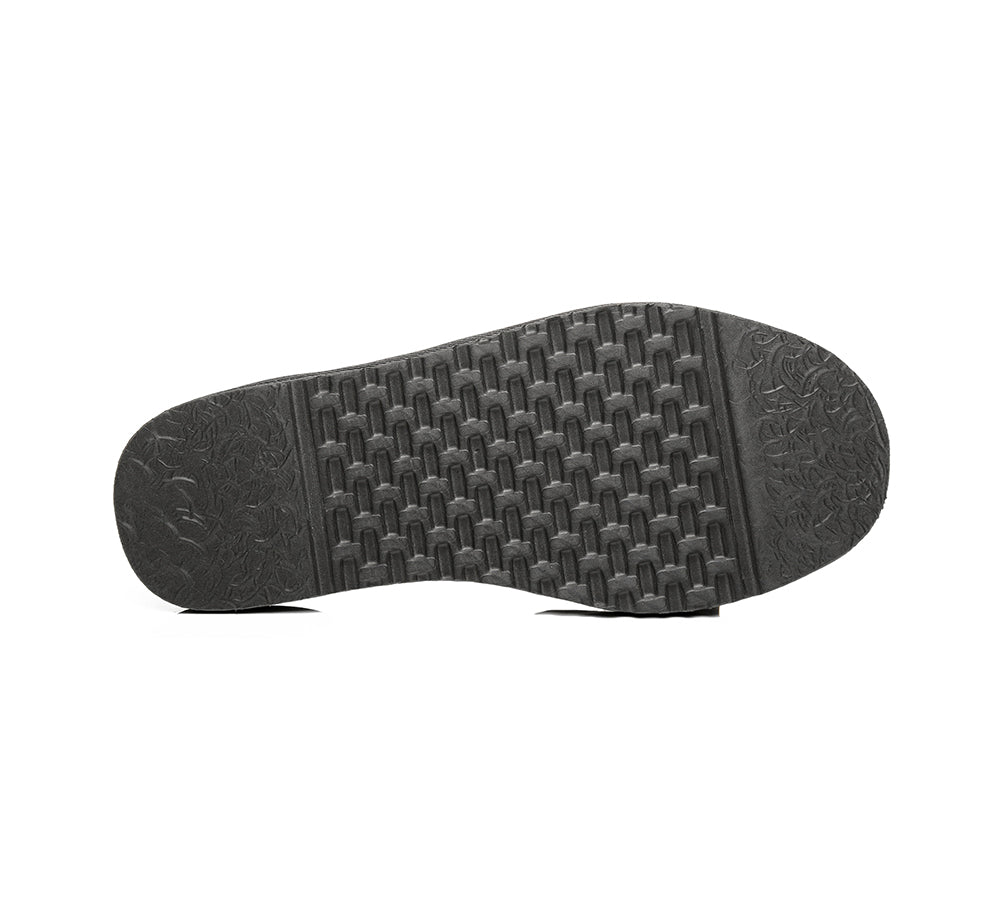 Australian Shepherd® Men's UGG Slippers - Genuine Sheepskin Wool Scuff Slippers for Men - Cozy Indoor/Outdoor House Shoes for Winter Comfort & Relaxation at Home