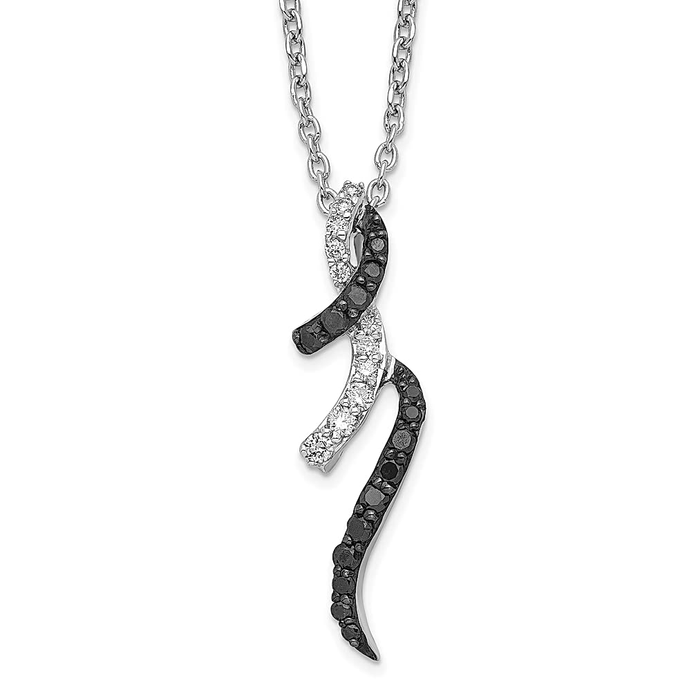 925 Sterling Silver Black Diamond 18