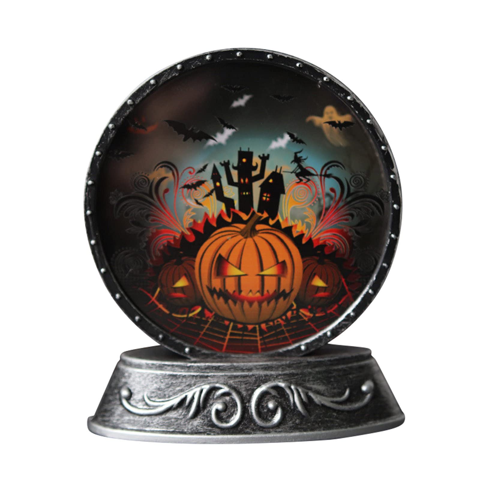 Vintage Copper LED Lantern - Indoor Halloween Decorations, Retro Craft Mirror Lamp with Electronic Lights | Perfect for Halloween Party, Home Decor, and Themed Events