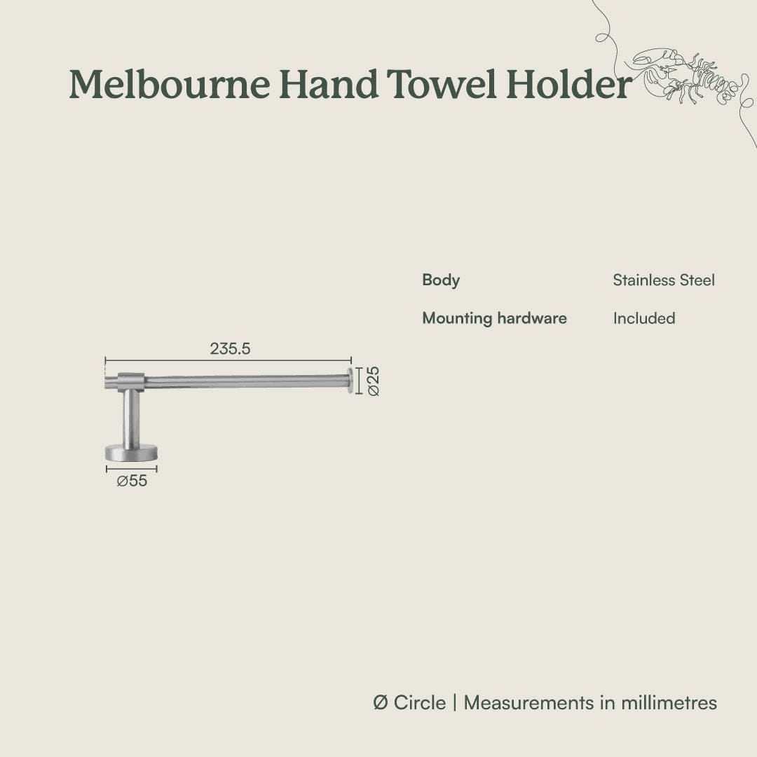 Brushed Brass Hand Towel Holder - Elegant Bathroom & Kitchen Towel Rack for Modern Home Decor - Perfect for Bathrooms, Kitchens, and Laundry Rooms