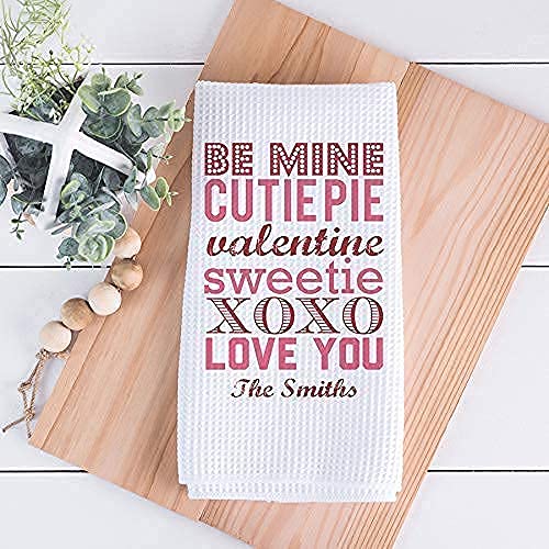 Custom Waffle Weave Dish Towels - Personalized Kitchen Towels for Valentine's Day Gifts, Home Decor & Kitchen Essentials | Absorbent & Durable for Daily Use, Hostess Gifts & Holiday Decorations