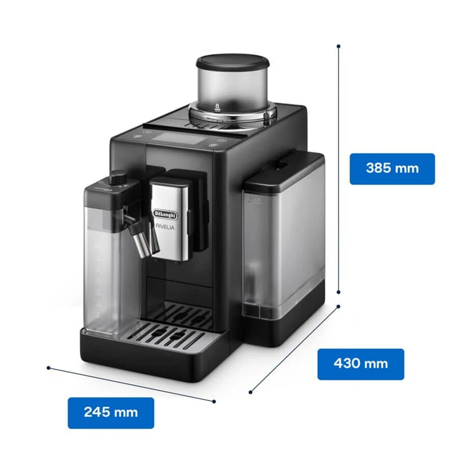 De'Longhi Rivelia Automatic Espresso Machine with LatteCrema System - Onyx Black (Model #EXAM44055B) for Home Barista & Coffee Lovers - Perfect for Espresso, Cappuccino & Latte Making