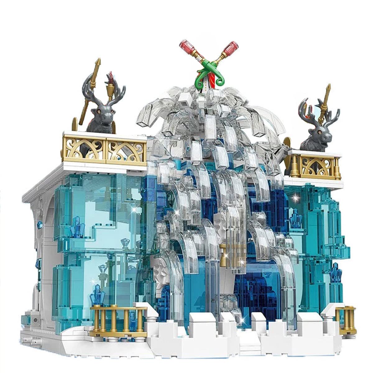 1159 Pcs Crystal Waterfall Architecture Building Blocks Set - DIY Construction Toys for Adults & Kids, Creative Stacking Blocks for Birthday Gifts & Party Favors | Perfect for STEM Learning, Home Decoration & Family Bonding Activities
