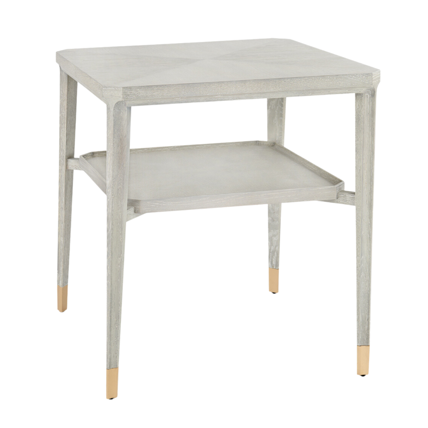 Bertram Square Side Table - Soft Grey Finish, Modern End Table for Living Room, Bedroom, or Office - Perfect for Coffee, Books, and Decor