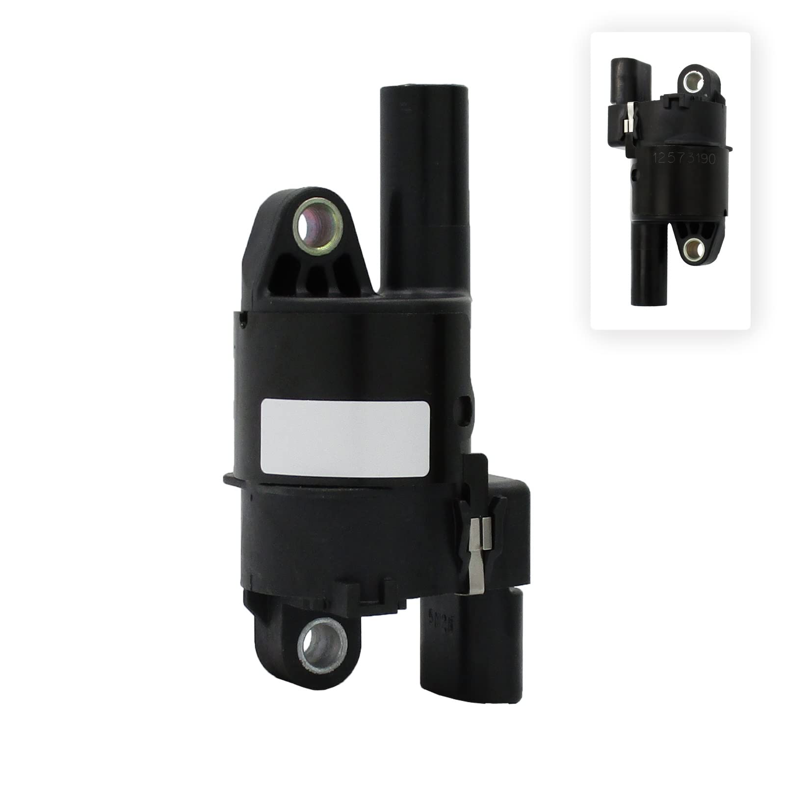 4 GM 12573190 Ignition Coils & 4 Herlux Spark Plug Wires with Heat Shield - Compatible with Chevy, GMC, Buick, Cadillac Vehicles - Perfect for Engine Tune-Ups & Performance Upgrades
