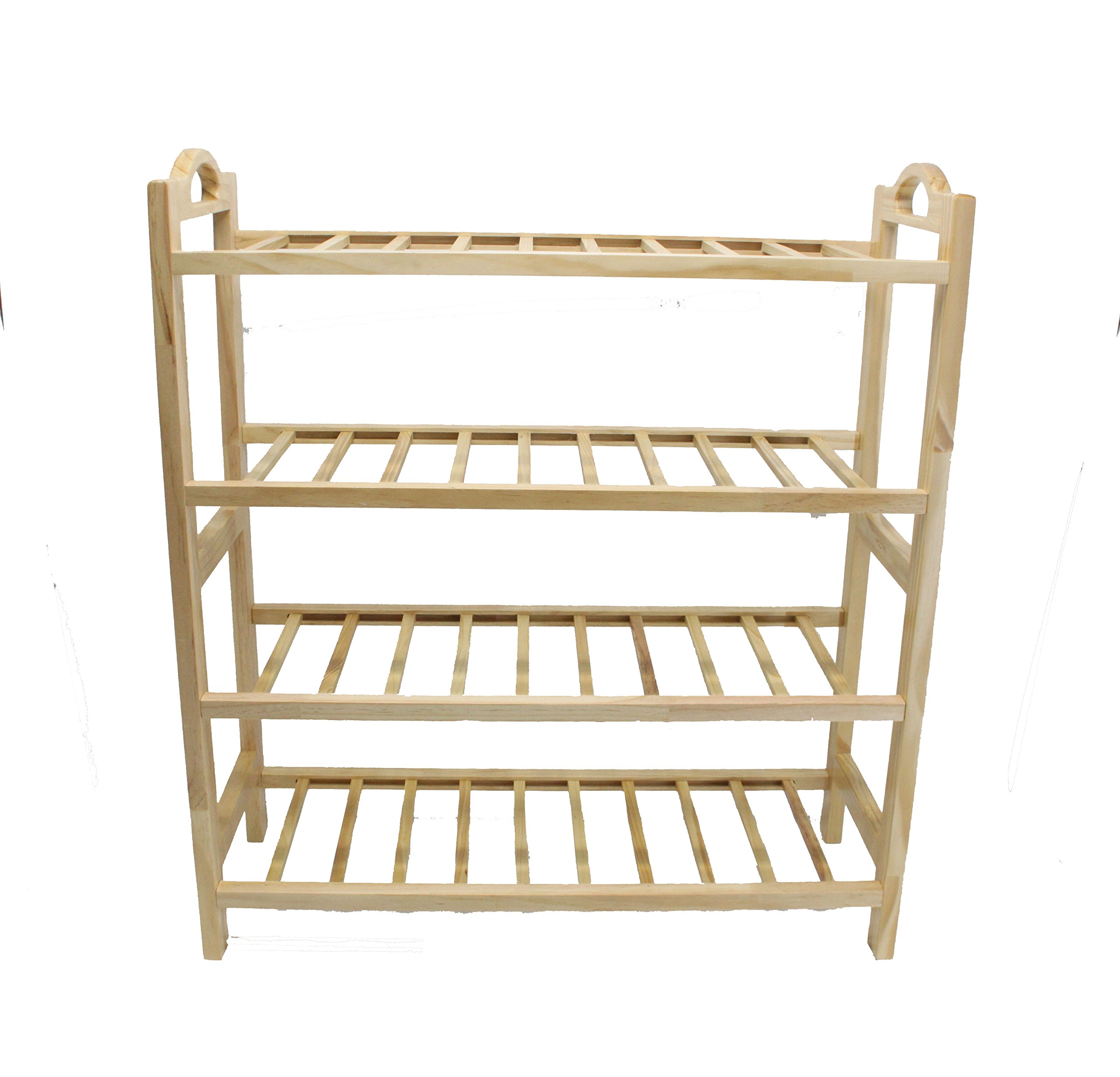 FixtureDisplays® 4-Tier Wooden Shoe Rack & Book Cart - Multi-Purpose Storage Organizer for Shoes, Plants, Books | Perfect for Closet, Living Room, Bedroom & Office Organization