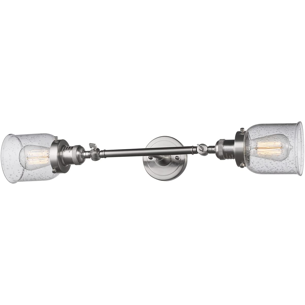 Innovations 208L-SN-G54-LED 2 Light Vertical Bathroom Vanity Light Fixture in Brushed Satin Nickel Finish - Perfect for Modern Bathrooms, Powder Rooms & Dressing Areas