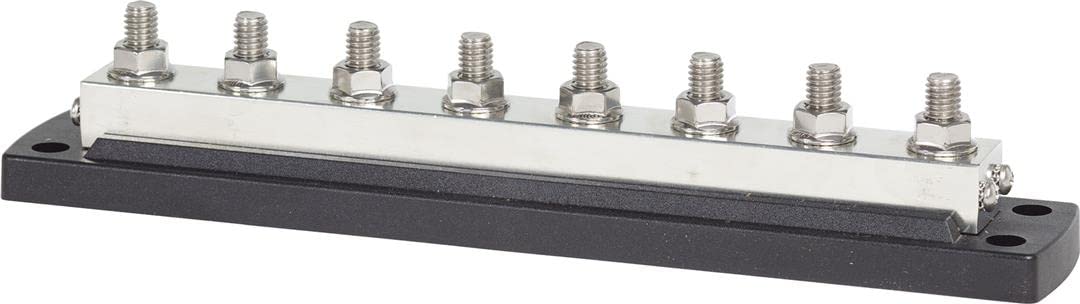 Blue Sea Systems 2107 Powerbar 600 AMP 8X3/8-16 Marine Bus Bar - Heavy Duty Electrical Distribution for Boats, RVs, and Off-Grid Power Systems