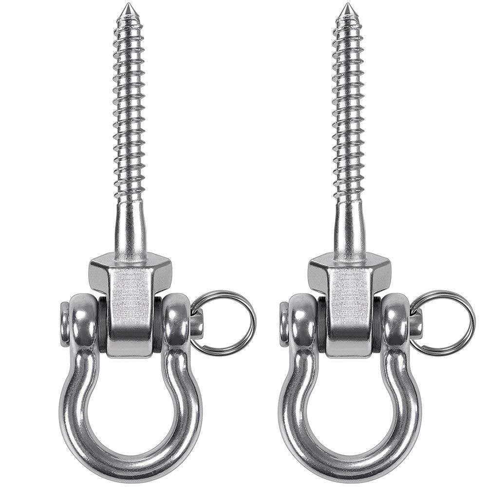 Heavy Duty Swing Hangers - 2 Pack Stainless Steel Screw Brackets for Hanging Chairs, Swings, Hammocks & Punching Bags - Indoor/Outdoor Use - 1800LB Weight Capacity - Perfect for Backyard, Patio, Garden & Home Gym Installation