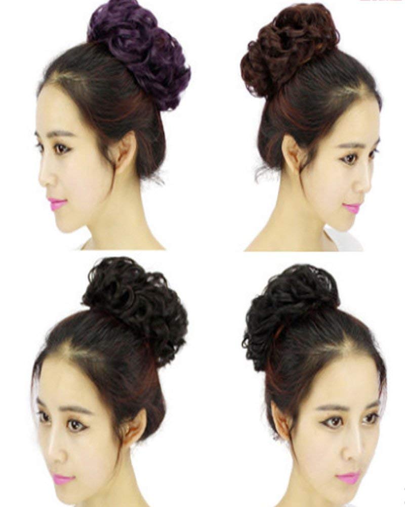 Kabello Synthetic Ponytail & Bun Maker Scrunchy Hair Extension for Women - Dark Brown | Perfect for Everyday Wear, Parties & Special Occasions