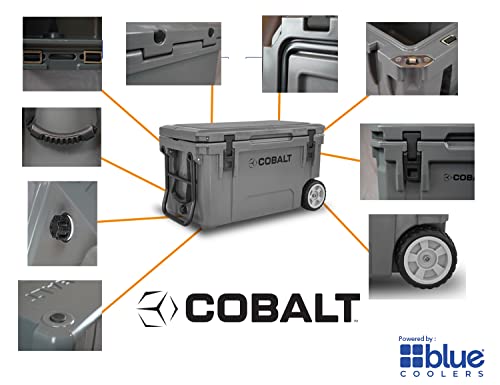 Cobalt 55 Quart Roto Molded Super Ice Cooler - Heavy Duty Large Ice Chest Keeps Ice for 3 Days | Perfect for Camping, Beach Trips, Tailgating & Outdoor Adventures