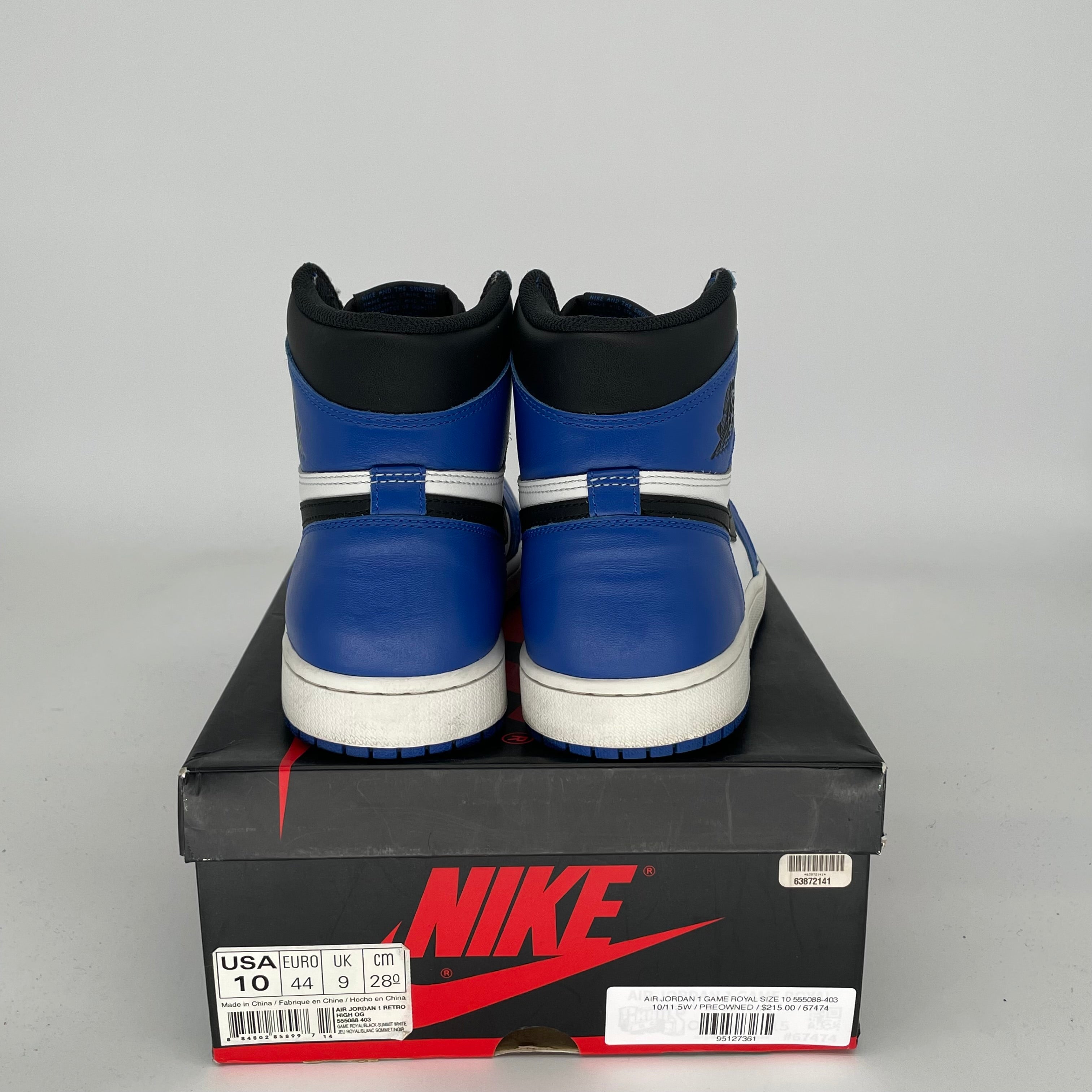 Air Jordan 1 Retro High OG 'Game Royal' Men's Basketball Shoes Size 10 (555088-403) - Perfect for Sneaker Collectors & Streetwear Fashion