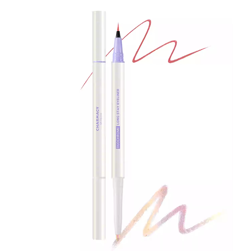 CHARMACY Dual Ended Chameleon Eyeliner Pen - Waterproof Liquid Eyeliner with 2 Colors - Perfect for Day to Night Makeup Looks, Parties and Special Occasions