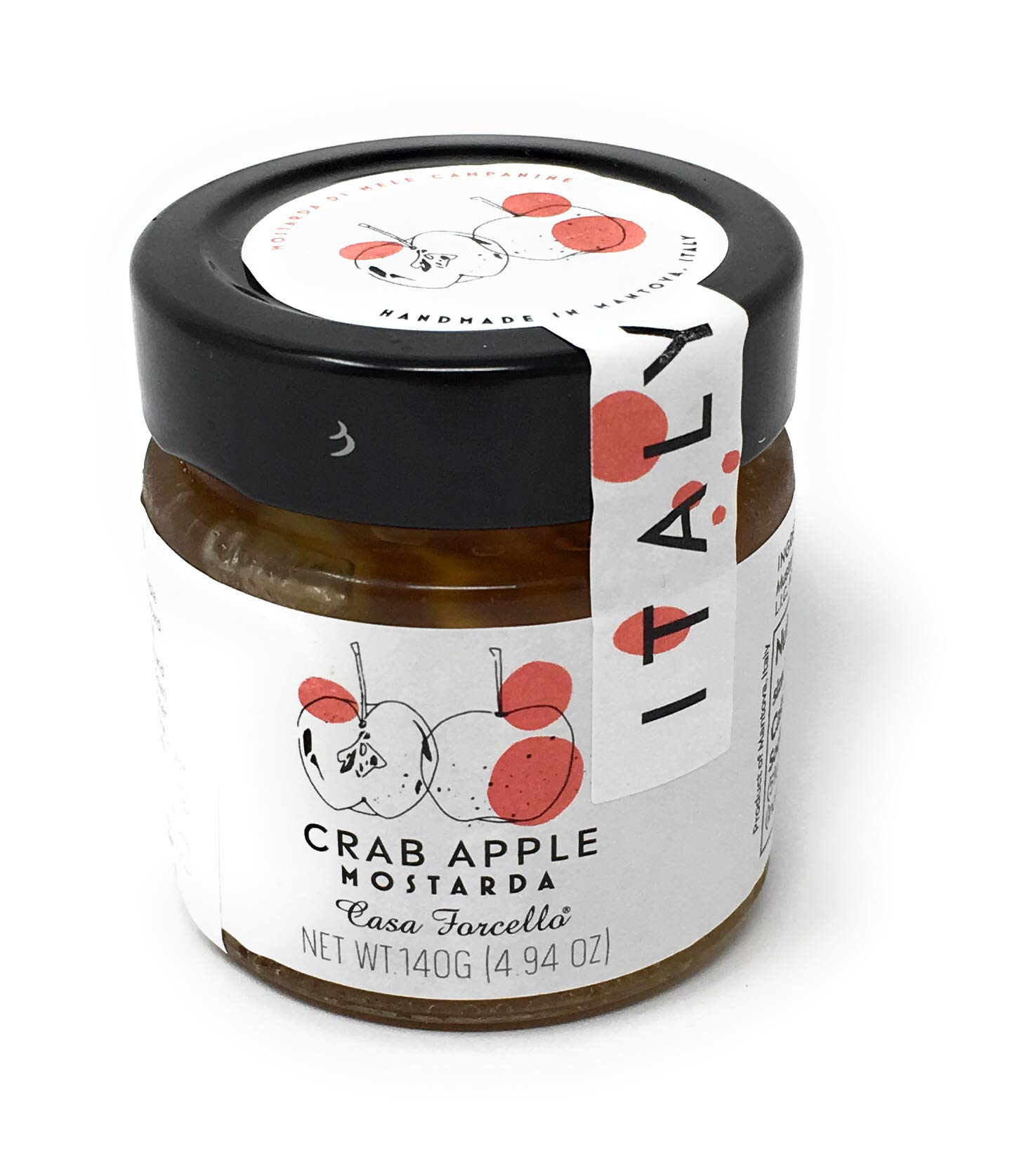 Casa Forcello Crab Apple Mostarda - 4.94 oz Italian Gourmet Condiment | Perfect for Cheese Platters, Charcuterie Boards & Holiday Gifts
