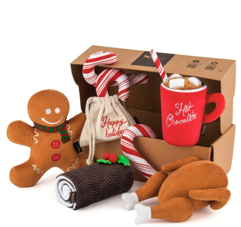 Ho Ho Ho Hot Chocolate Dog Toy - Christmas Chew Toy for Small & Medium Dogs - Fun Holiday Gift for Pet Lovers (Use for Playtime, Training & Seasonal Decor)