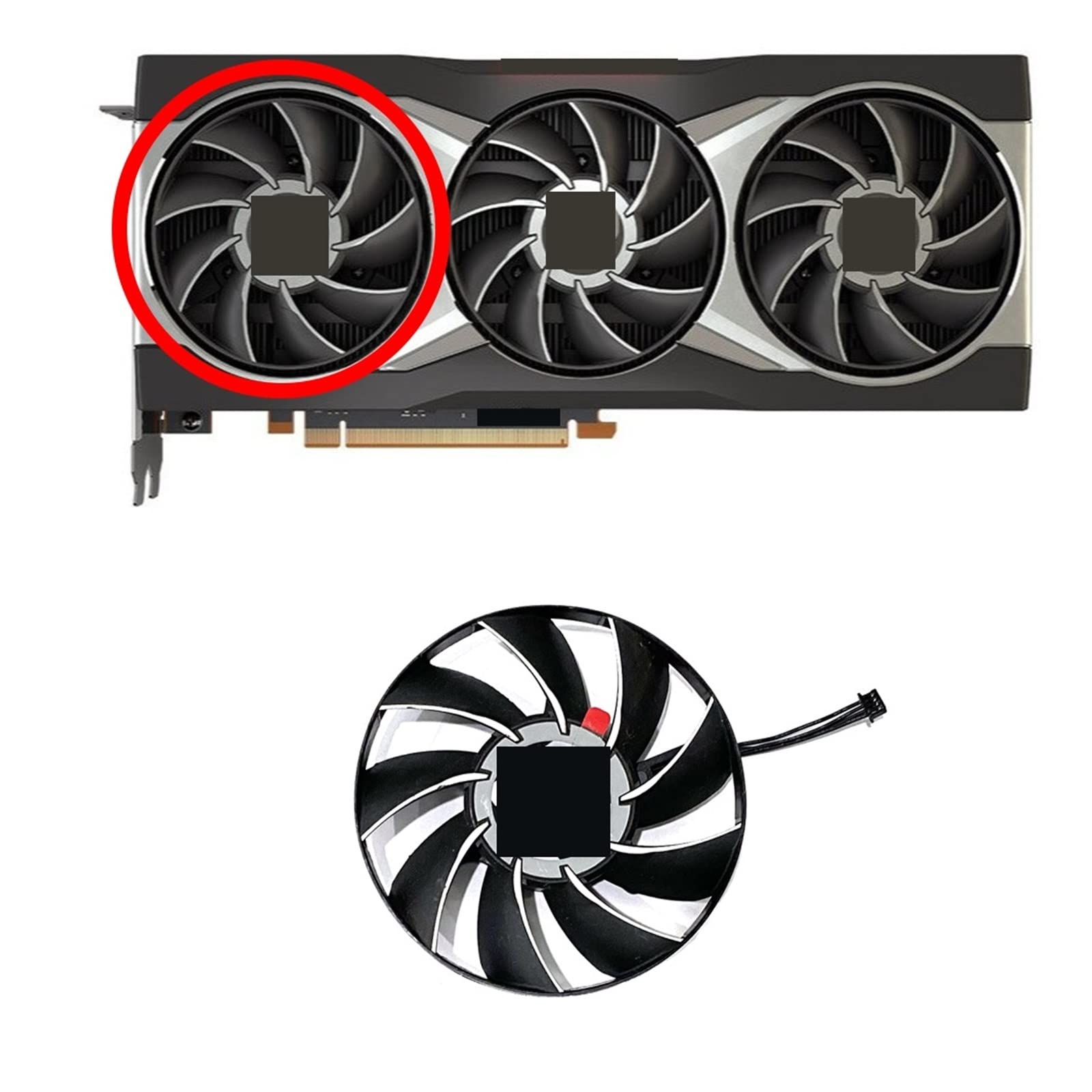 REMSEY 80MM 4PIN AUB0812VD-00 GPU Cooling Fan Replacement for AMD RX 6800/6800XT/6900XT - Compatible with ASUS, XFX, MSI, ASROCK Radeon Graphics Cards - High Performance PC Cooling Solution for Gaming & Video Editing