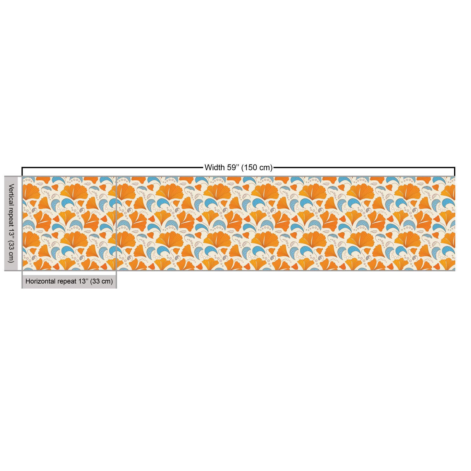 Ambesonne Floral Leaves Fabric by The Yard - Modern Romantic Blossom Petal Design for Upholstery, Curtains & Home Decor | 10 Yards Orange Blue Beige | Perfect for DIY Projects, Sofa Covers & Decorative Pillows