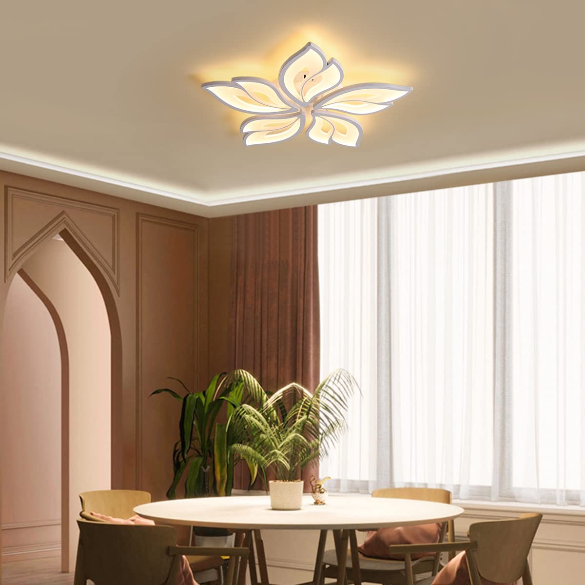 Becailyer 60W Dimmable LED Ceiling Light with Remote Control - 23.6
