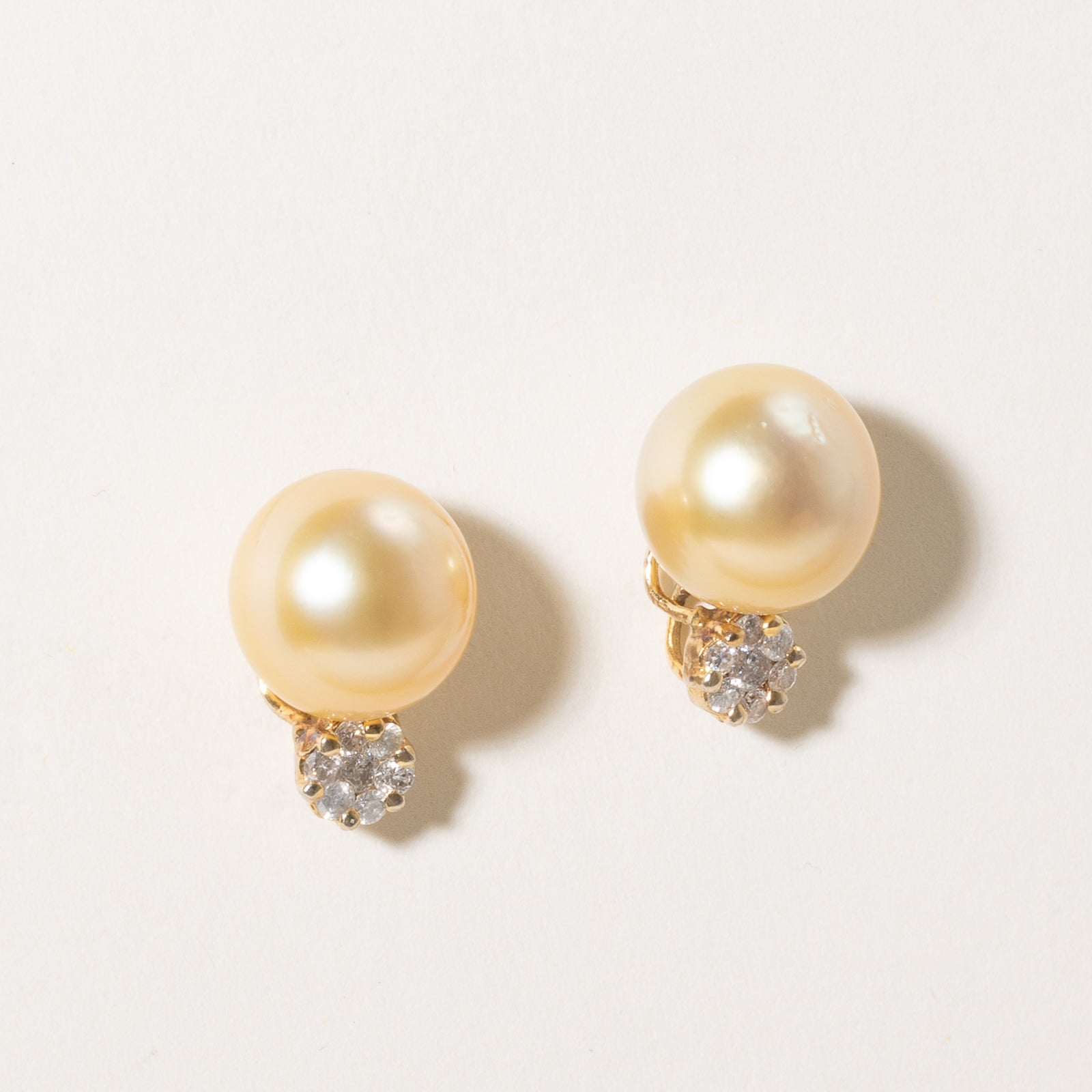 Luxury 12.50mm South Sea Pearl & 0.36ctw Diamond Earrings - Premium White Gold Jewelry for Weddings, Anniversaries & Special Occasions
