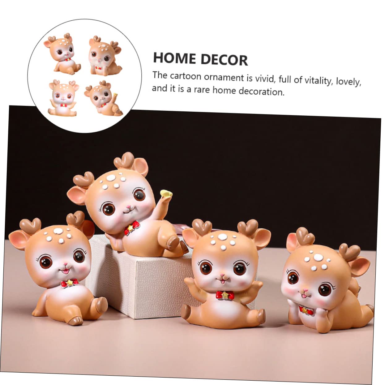 Balacoo 8-Piece Cute Deer Figurine Set - Brown Resin Animal Toys for Kids, Children's Room Decor, Educational Number Learning Toys | Perfect for Nursery Decor, Birthday Gifts & Playroom Display