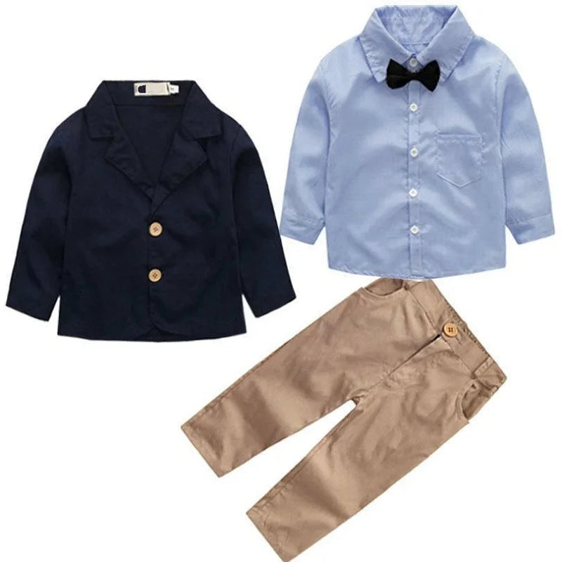 3-Piece Baby Boy Clothes Set for Spring & Autumn - Back to School Outfit for Little Gentleman (Ages 2-8) | Perfect for School, Parties & Family Photos