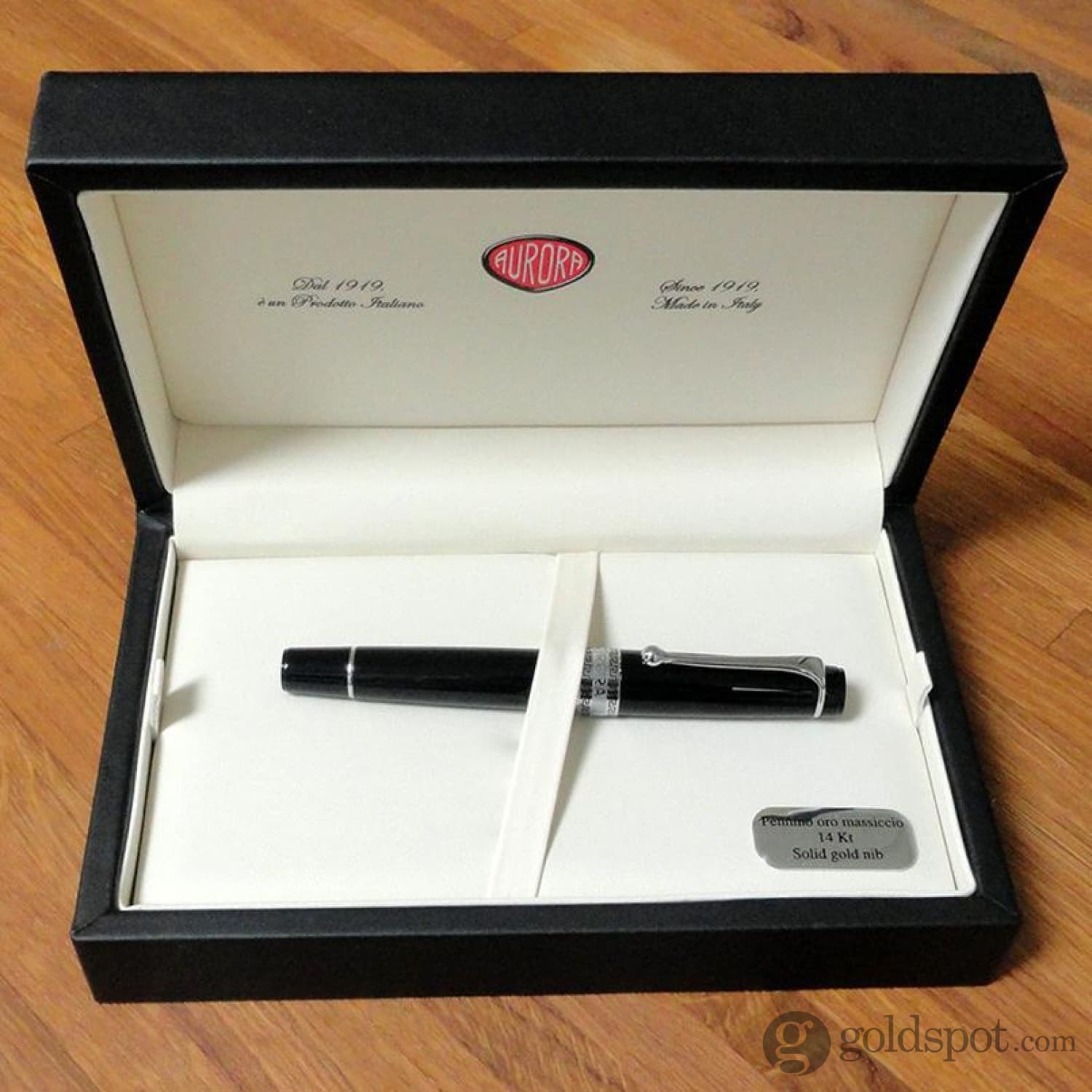 Aurora Optima Black Resin Ballpoint Pen with Gold Trim - Premium Writing Instrument for Business, Gifts & Everyday Use