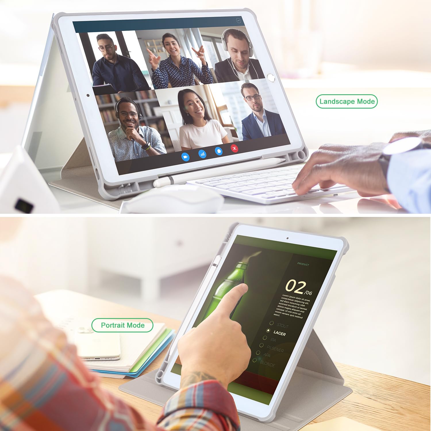 360° Rotating iPad Case with Stand for iPad 9th/8th/7th Gen, iPad Air 3rd Gen & iPad Pro 10.5 - Multi-Angle View, Pencil Holder, Auto Wake/Sleep - Perfect for Work, Study, Drawing & Watching Videos