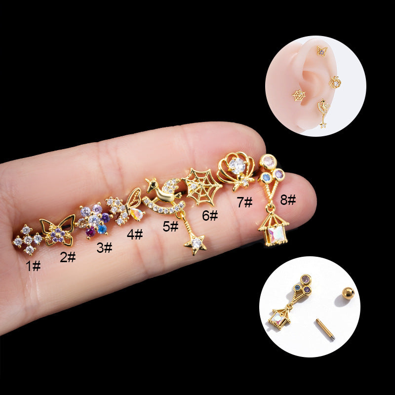 16G Surgical Steel Cartilage Stud Earrings with Ball Back - Hypoallergenic Body Jewelry for Helix, Tragus, or Conch Piercings - Perfect for Everyday Wear or Special Occasions