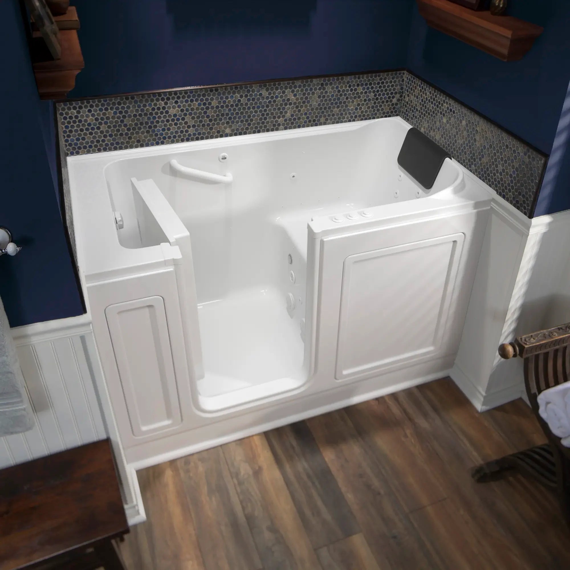 32 x 60 Inch Acrylic Walk-in Bathtub with Air Spa & Whirlpool System - Left Hand Drain | Luxury Walk in Tub for Elderly & Mobility Accessible Bathing | Perfect for Arthritis Pain Relief & Relaxation at Home