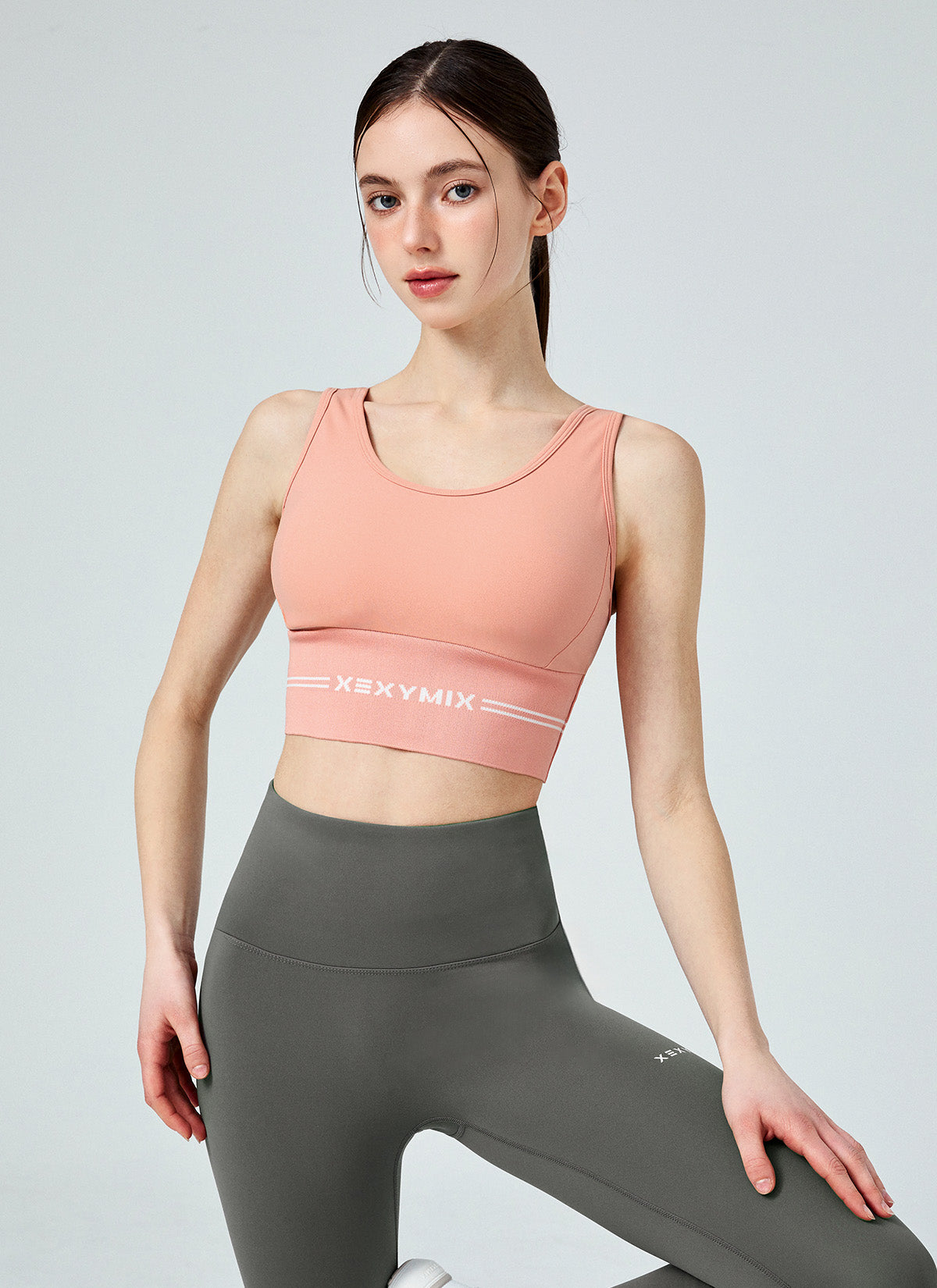 Black Label Power Rise Logo Banding Sports Bra Top for Women - High Support Workout, Yoga, Running & Gym Training