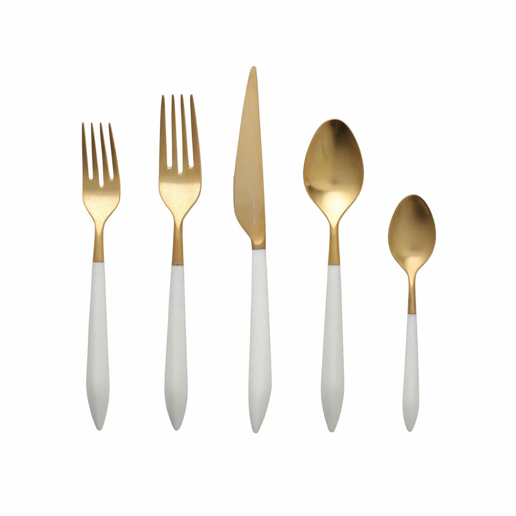 Ares Oro & White 5-Piece Dinnerware Set - Elegant Tableware for Fine Dining, Dinner Parties, and Special Occasions