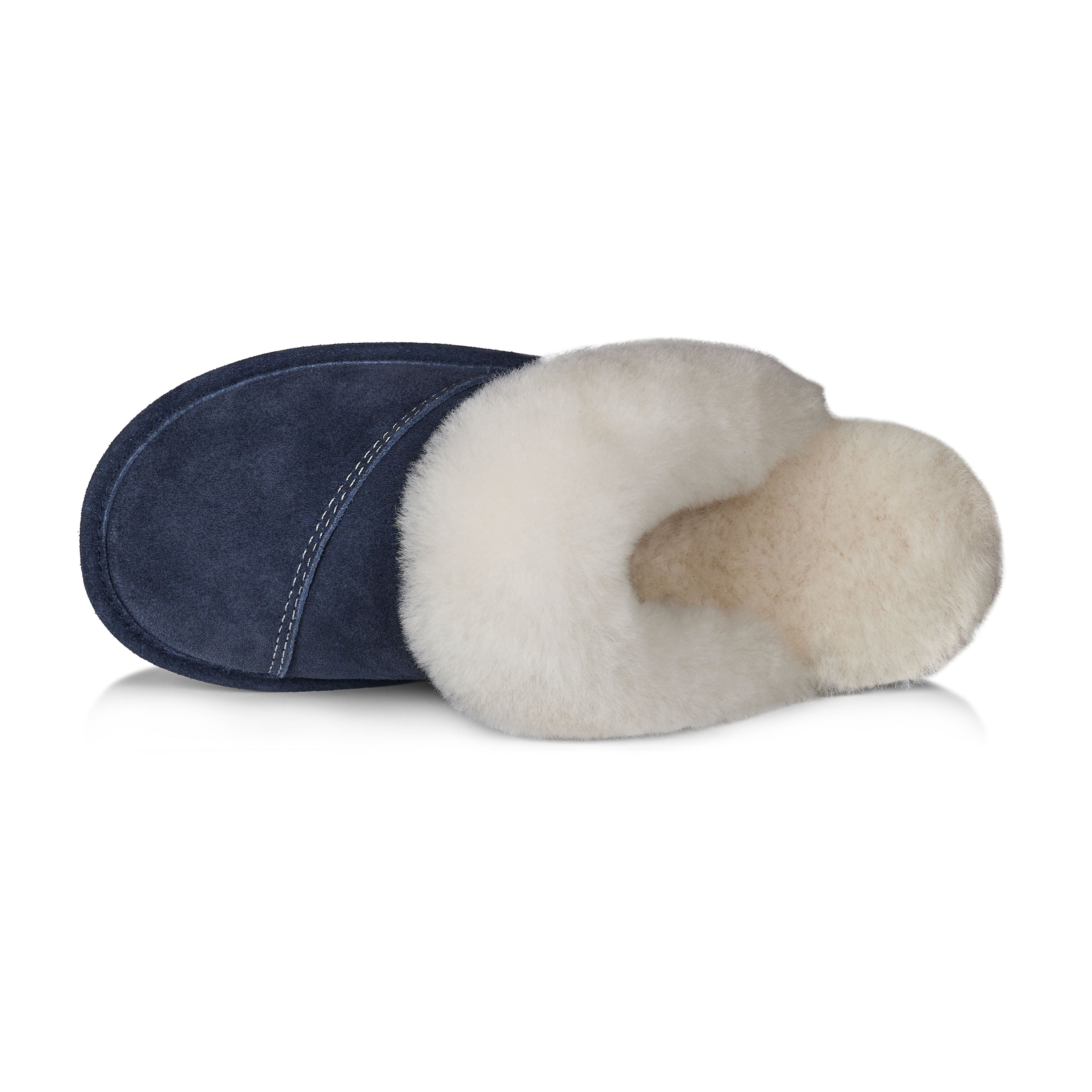 Joy Women's Non-Slip Fuzzy House Slippers - Soft Memory Foam Indoor/Outdoor Comfort Shoes (Navy Blue) - Perfect for Home, Office & Travel Use