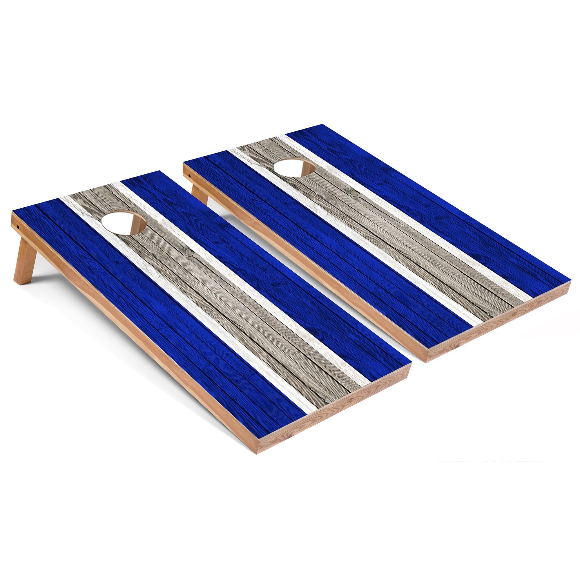 Premium Royal Striped Cornhole Game Set - Regulation Size 27
