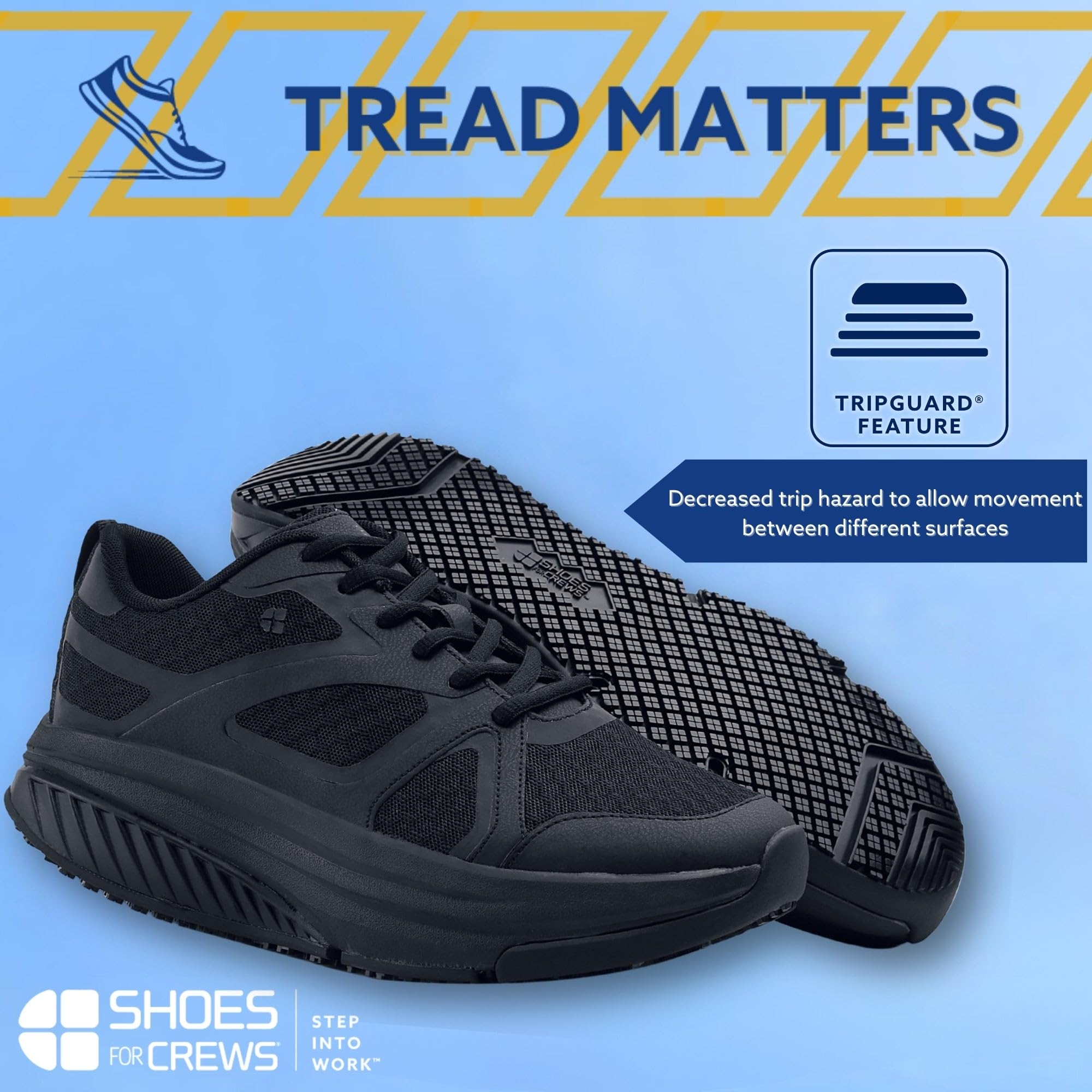 Slip-Resistant Women's Sneakers - Shoes for Crews Energy II | Comfortable Work Shoes for Women | Size 8.5 Black | Ideal for Restaurant, Hospital & Retail Workers