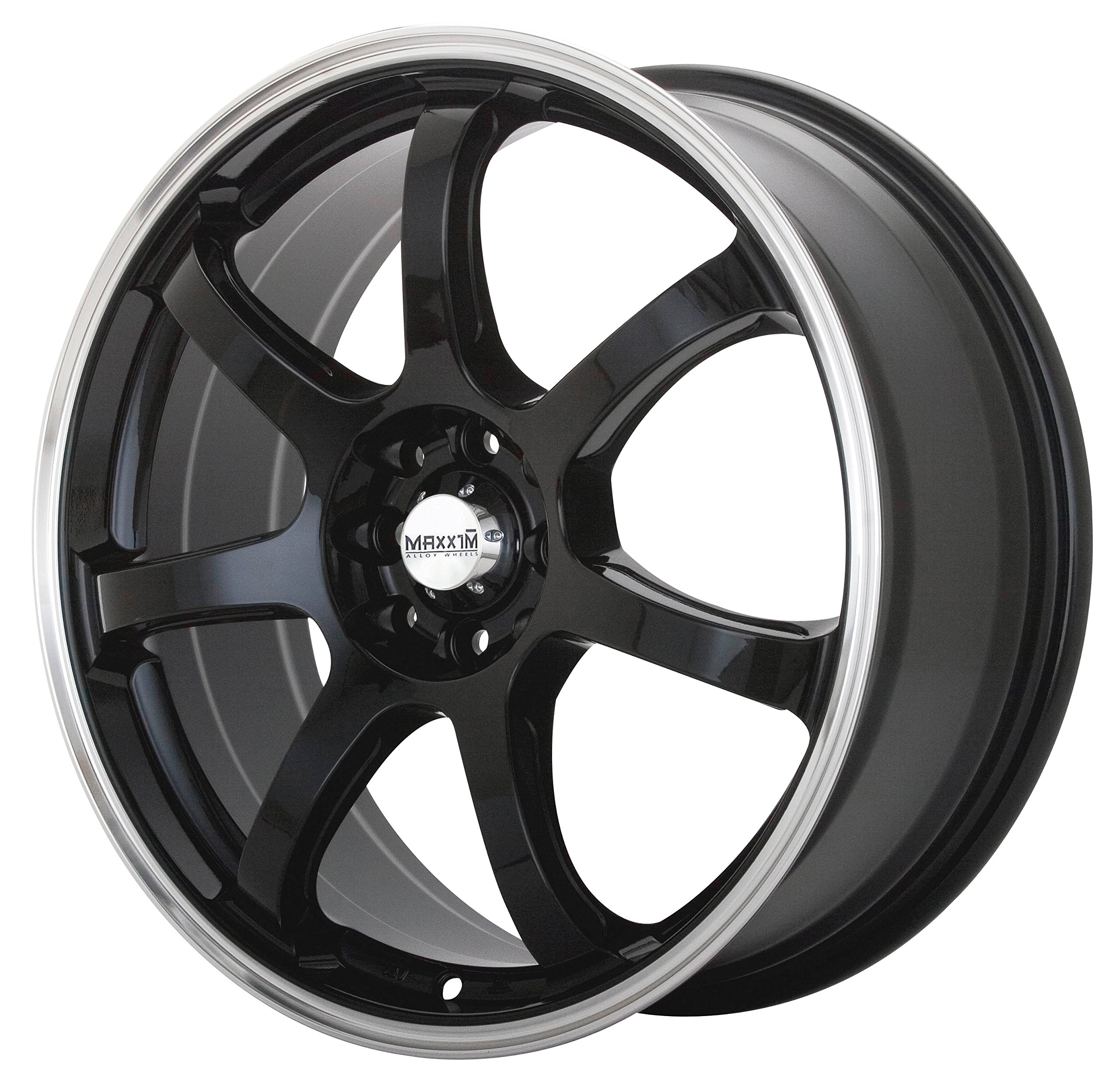 Maxxim Knight Black Wheel with Machined Lip - 15x6.5 Inches, 5x100mm Bolt Pattern - Perfect for Sedans, Coupes & Compact Cars - Stylish & Durable Alloy Rims for Street Performance