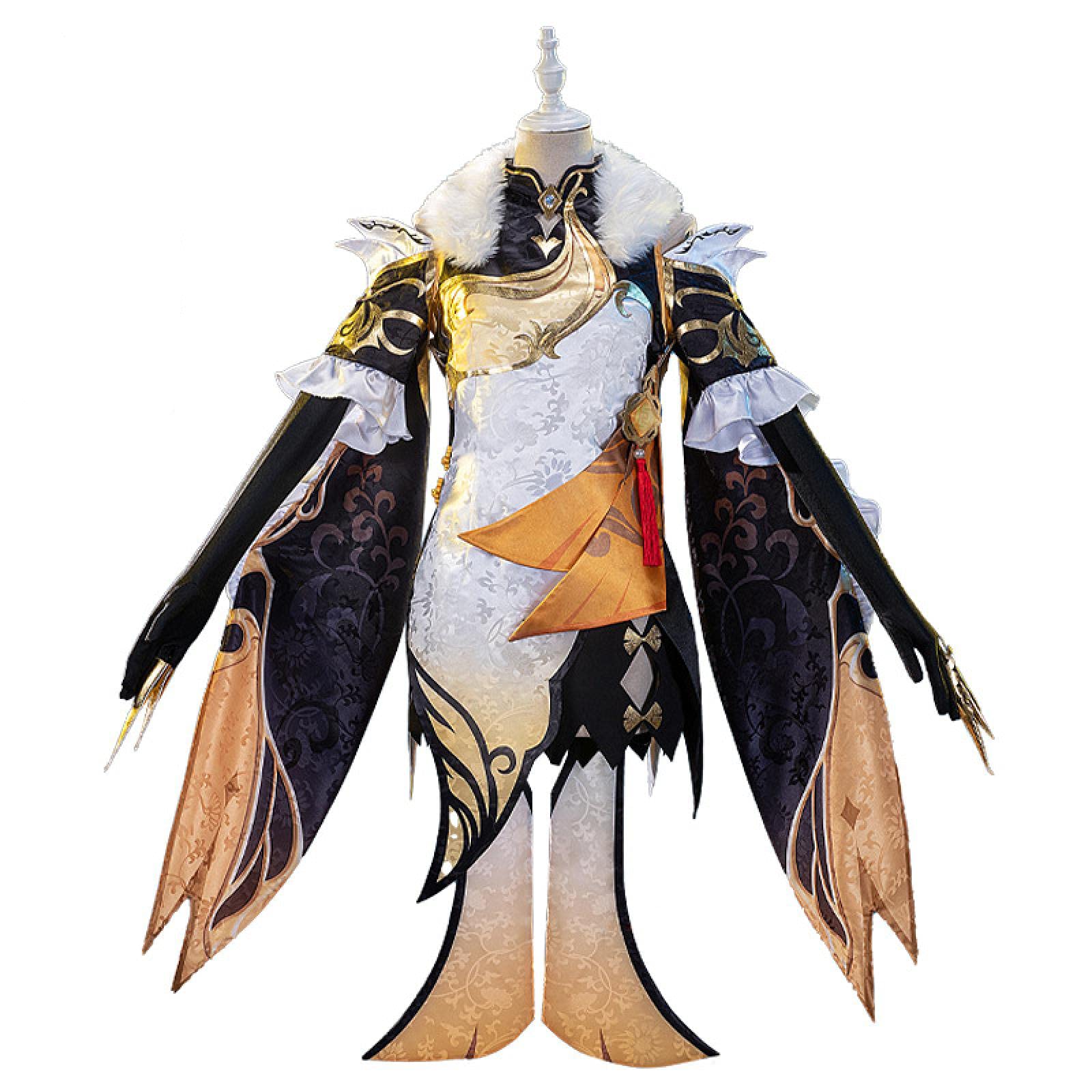 Genshin Impact Ningguang Cosplay Costume for Women - Official Game Character Outfit Halloween Anime Convention Cosplay Dress Set - Perfect for Halloween, Comic Con, and Themed Parties
