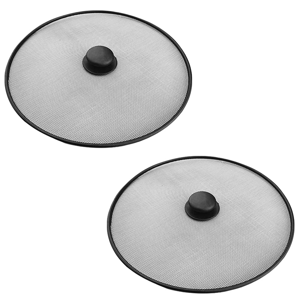 Hemoton 2-Pack Explosion-Proof Pot Lid - Oil Splatter Guard for Frying Pans & Cooking Pots - BPA-Free Kitchen Splatter Screen - Perfect for Sauteing, Frying & Deep Frying - Ideal for Home Chefs & Restaurant Use
