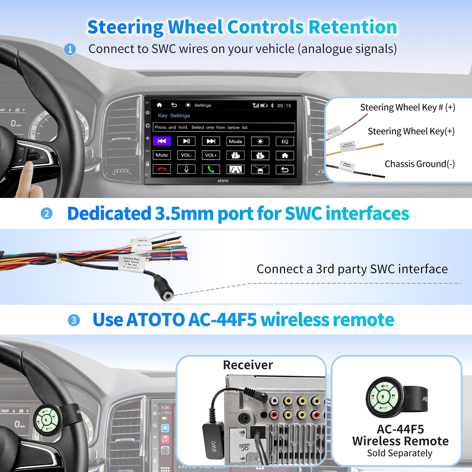 ATOTO 7-Inch Full Touchscreen Double DIN Car Stereo with Wireless CarPlay & Android Auto, Bluetooth, MirrorLink, HD Rearview Camera, Quick Charge - Perfect for Modern Vehicles & Road Trips (Model F7G2B7WES01)