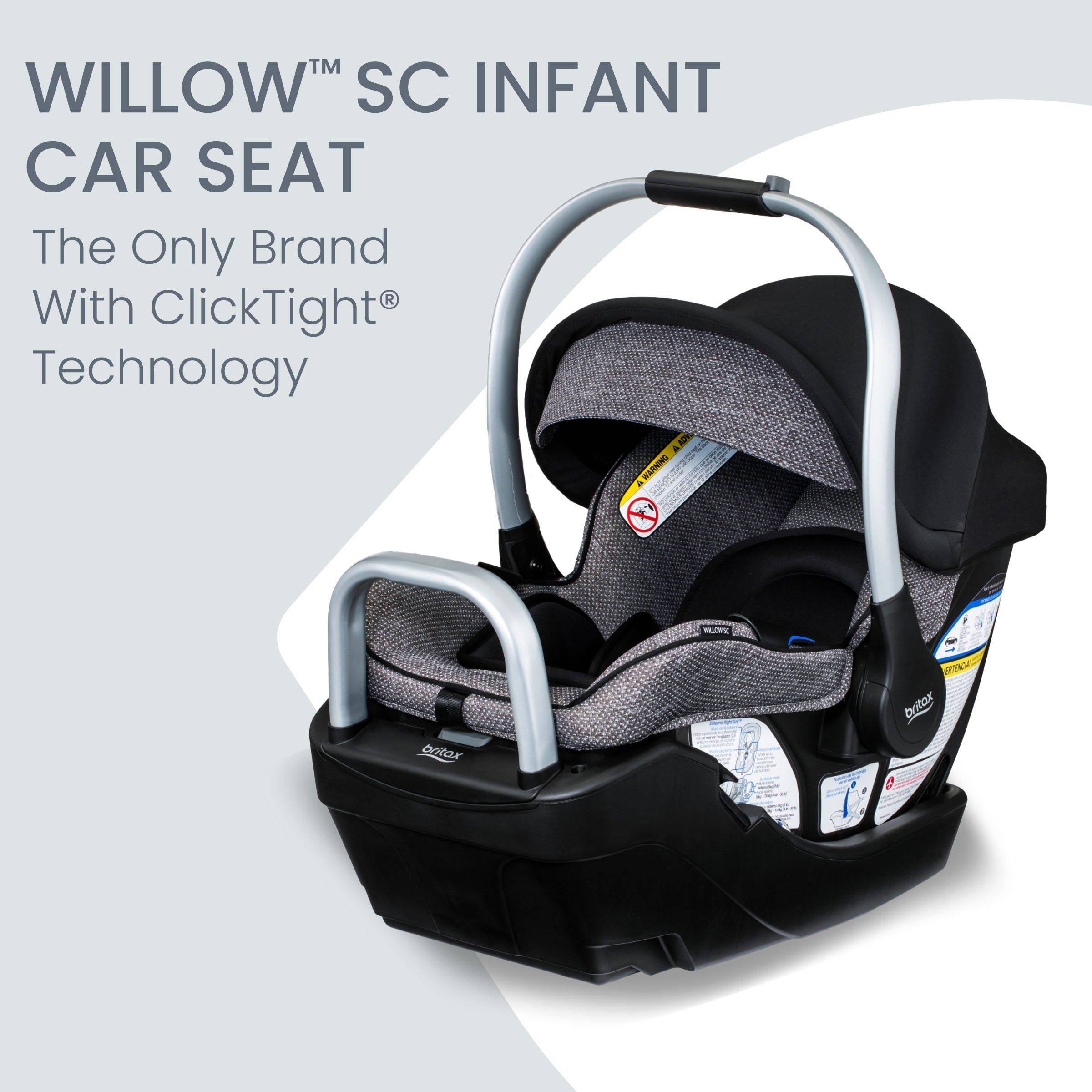 Britax Willow SC Infant Car Seat with Alpine Base - ClickTight Installation - Lightweight & Safe Baby Carrier for Newborns to 35 lbs - Perfect for Travel, Daily Commutes & Family Road Trips