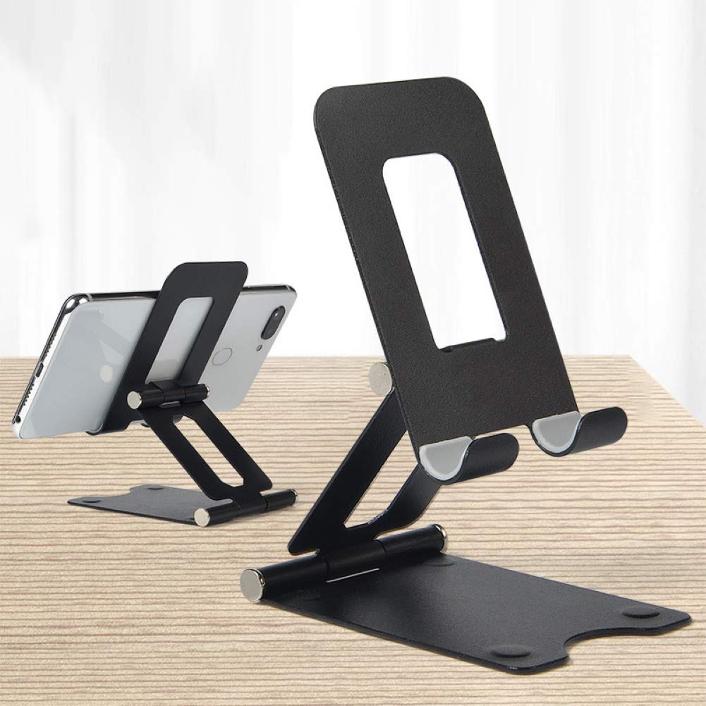 Adjustable Universal Dual Folding Phone Stand - Compatible with iPhone, Samsung & Most Smartphones | Desk & Bedside Tablet Holder (Red) - Perfect for Video Calls, Gaming & Hands-Free Viewing