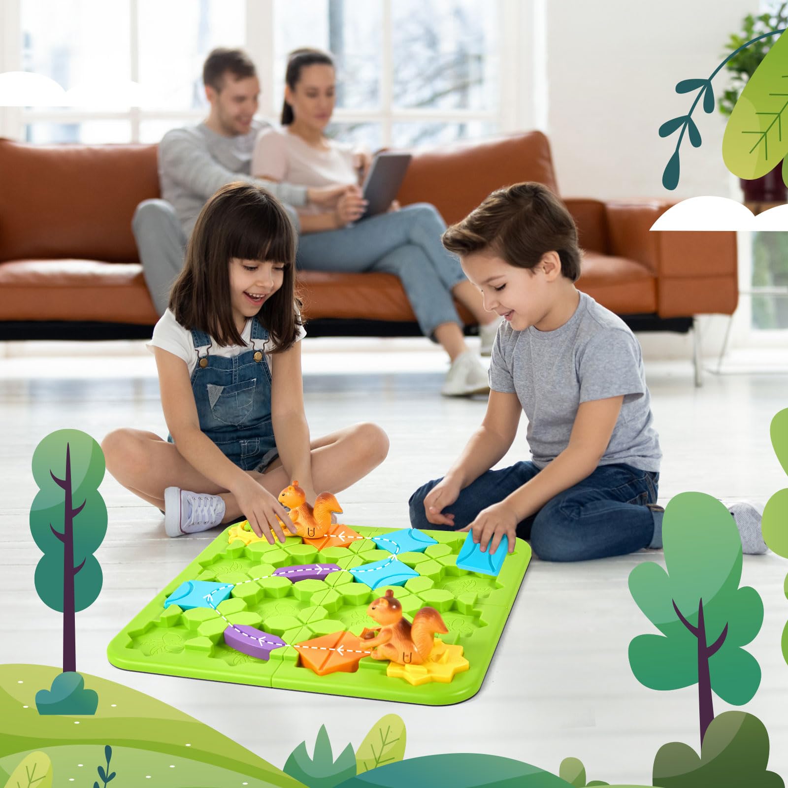 STEM Educational Board Games for Kids Ages 4-8 | Brain Teaser Logic Puzzles & Road Builder Learning Toys | Montessori Classroom & Birthday Gift Ideas | Perfect for Homeschooling & Family Game Night
