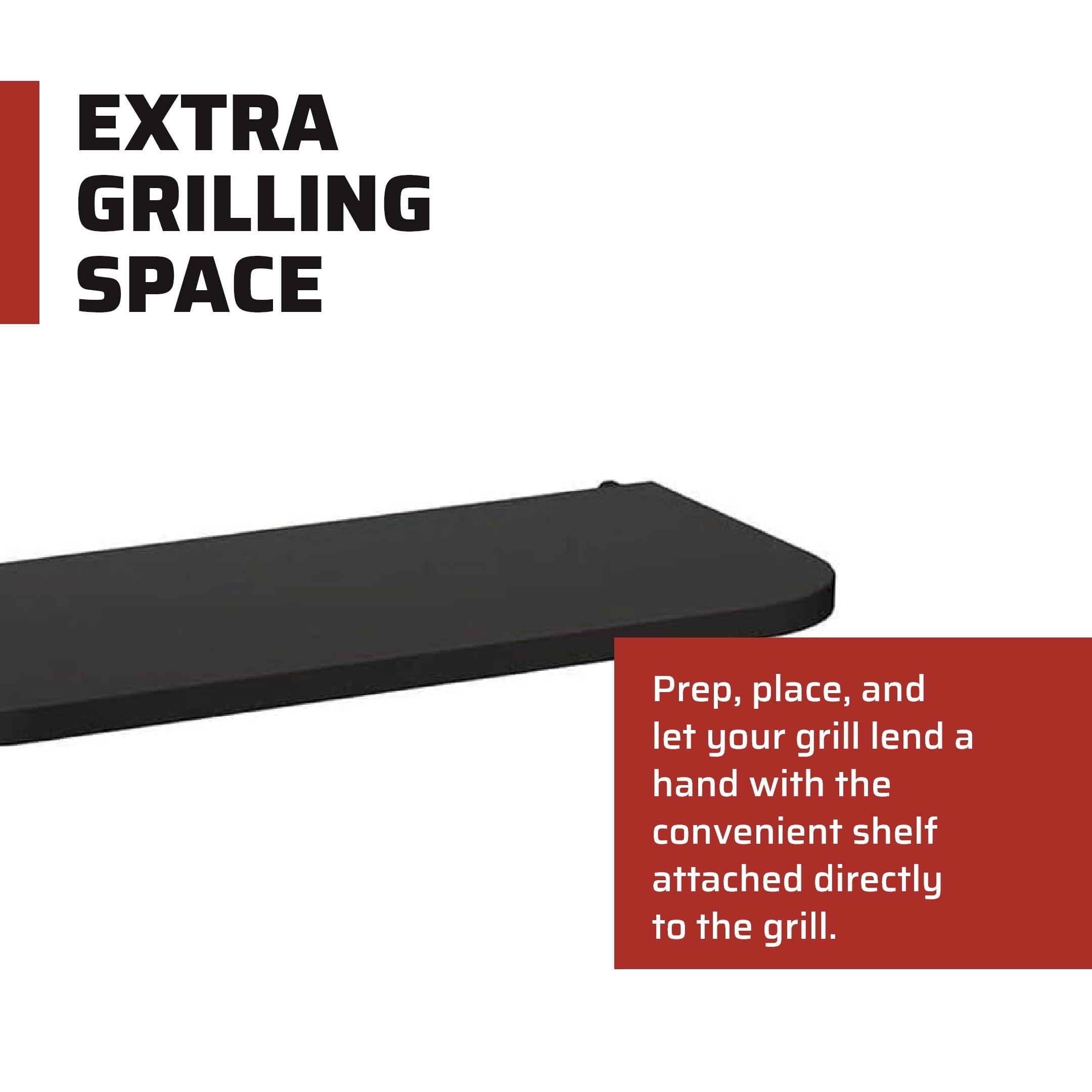 Camp Chef Pellet Grill Folding Front Shelf - 36 Inch Outdoor BBQ Accessory with Heavy-Duty Steel Construction - Perfect for Backyard Grilling, Tailgating & Camping