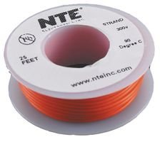 NTE ELECTRONICS WH26-03-25 26AWG Hook Up Wire - 25FT Copper Wire, Orange (10 Pack) - Perfect for DIY Electronics, Automotive Wiring, and Home Electrical Projects