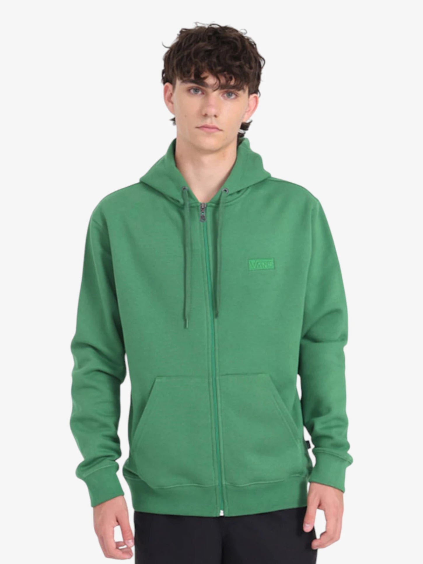 Vans Core Basic Full Zip Hoodie - Green Campera Jacket for Men & Women | Casual Streetwear, Outdoor Hiking, College Campus Fashion