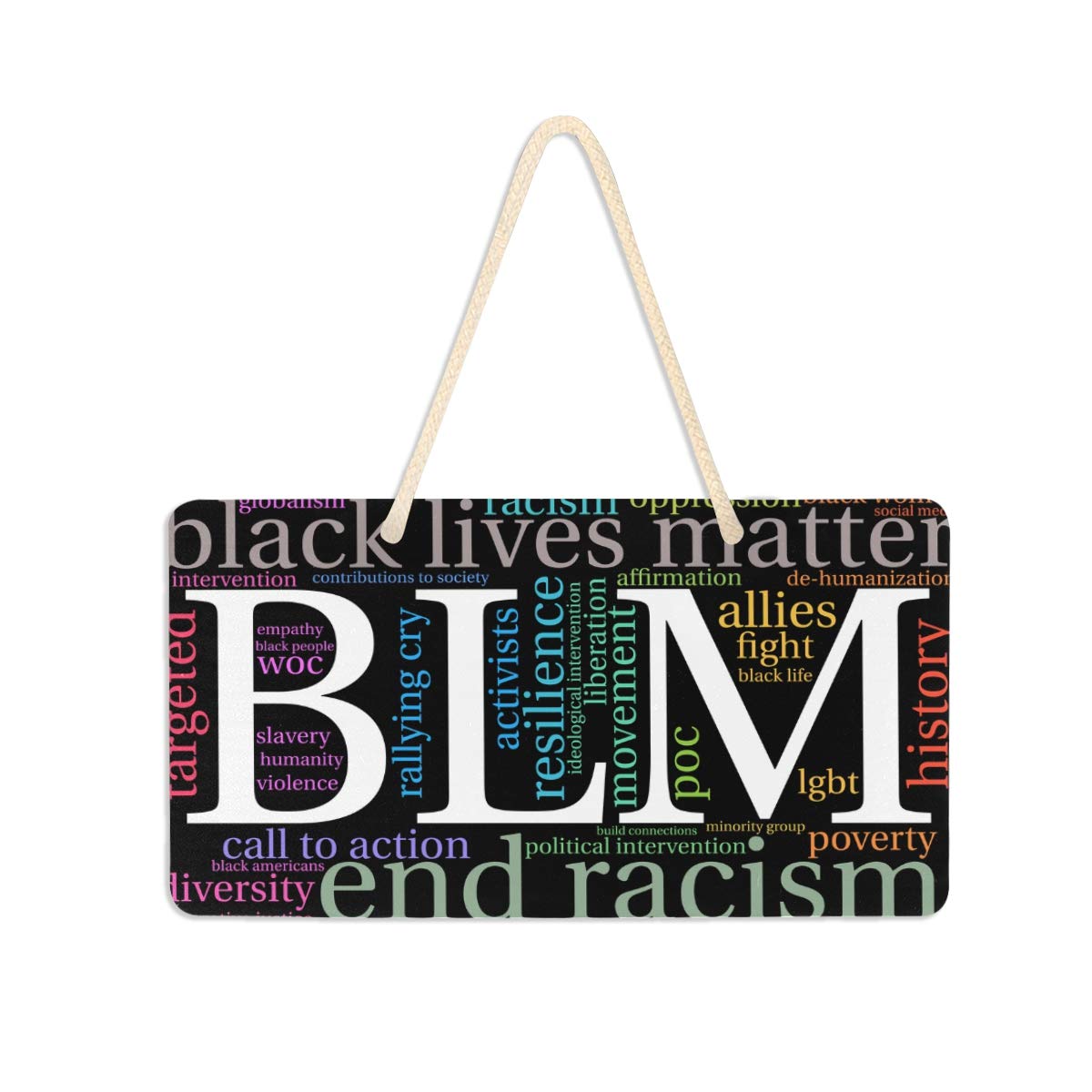 VIKKO Black Lives Matter PVC Door Sign - 6x11 Inch Farmhouse Front Door Plaque Hanger for Holiday Decor, Office, Coffee Shop & Bar - Perfect for Home Entryway, Business Storefront & Seasonal Display
