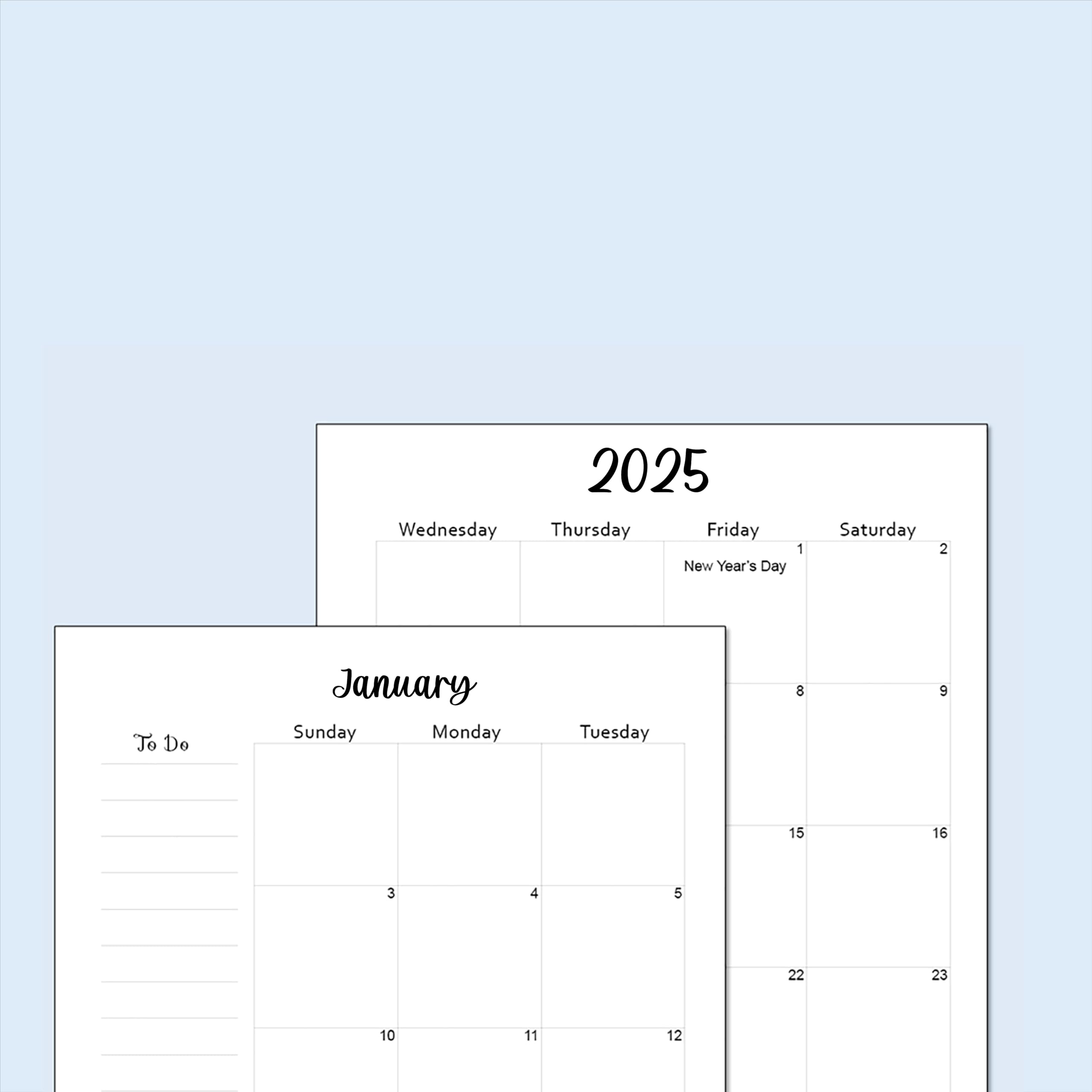 2025 Monthly Planner Refills for 7-Disc Mini Happy Planners & NOTIQ Mini Capsule (S6) - 4.5