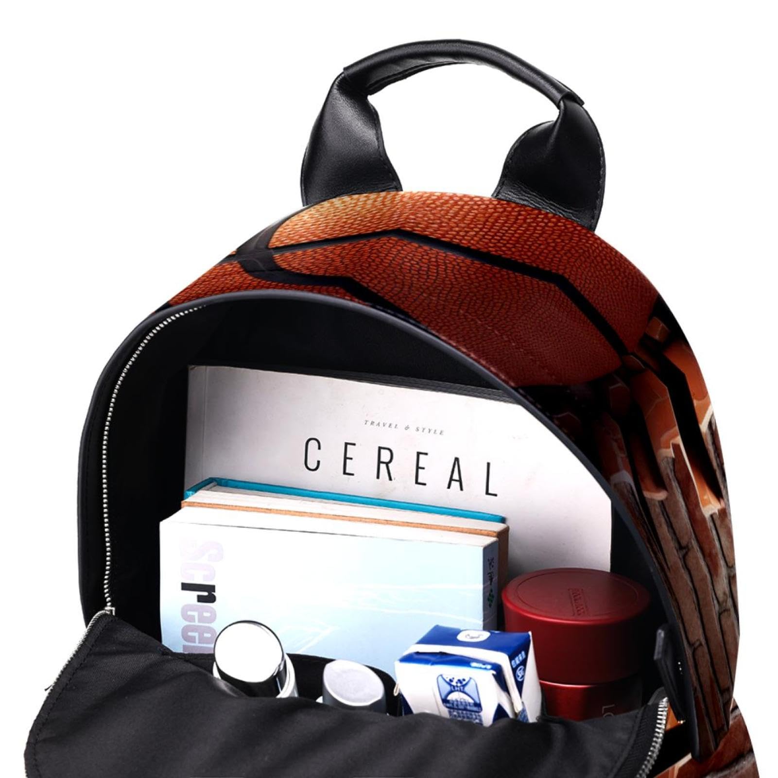 Durable Travel & Work Backpack - Stylish Ball Basketball Wall Texture Design - Perfect for Commuting, Gym, School & Outdoor Adventures