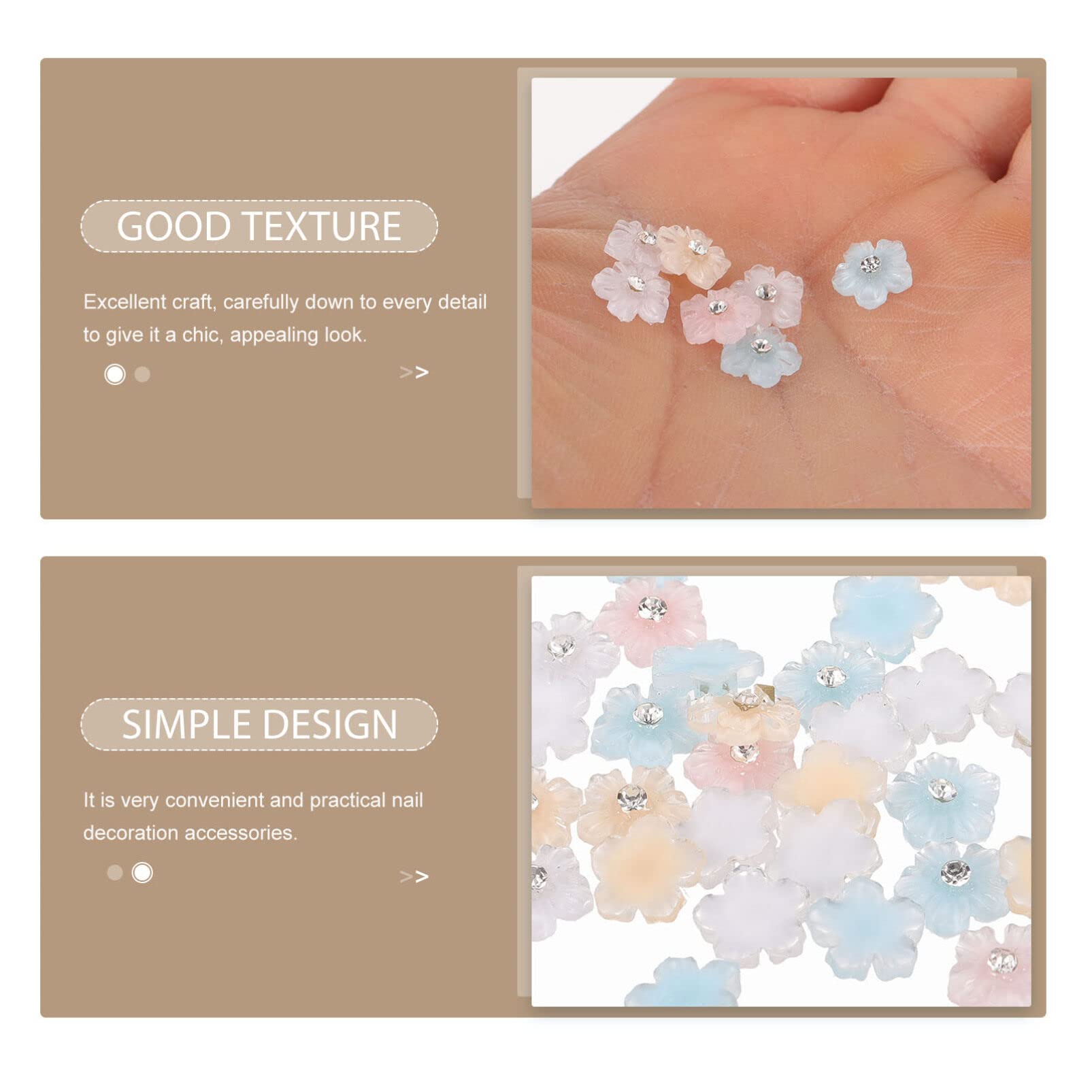 FOMIYES 3D Nail Art Rhinestones - Sparkling Resin Flower Gems for Nail Decorations, Manicure Accessories | Perfect for DIY Nail Art, Bridal Nails, and Special Occasion Designs