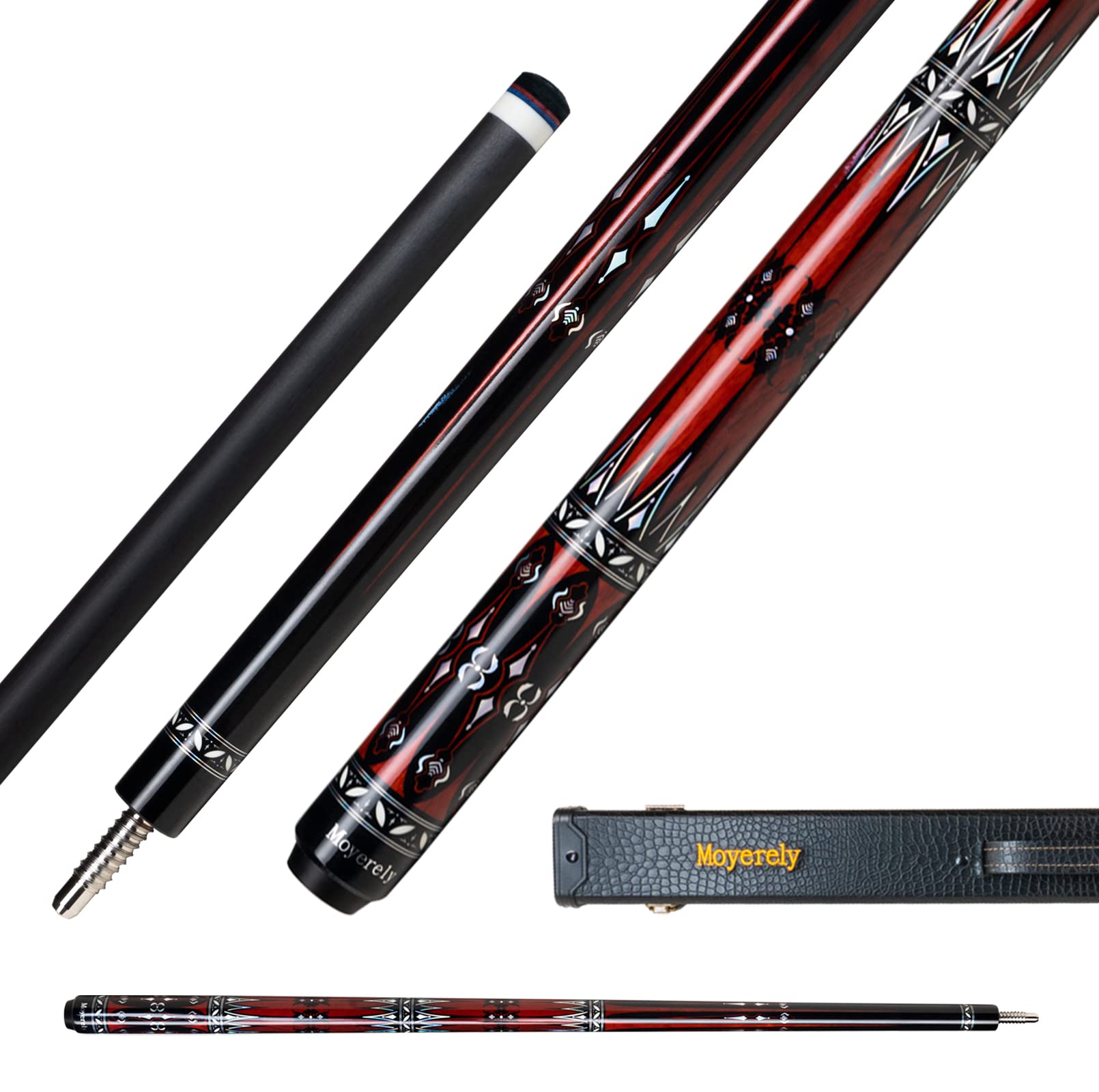 Premium Carbon Fiber Pool Cue Stick - 11.8mm & 12.5mm Low Deflection Shaft - Professional Billiard Cue with Protective Case - Perfect for Tournament Play & Home Pool Tables